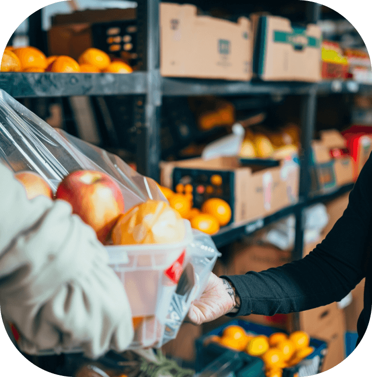 volunteering at a food bank