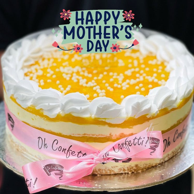 Mothers Day Fresh Mango Custard Cake image